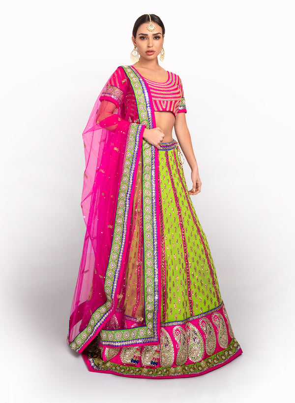 sonascouture - Traditional Multi Coloured Lengha BW044