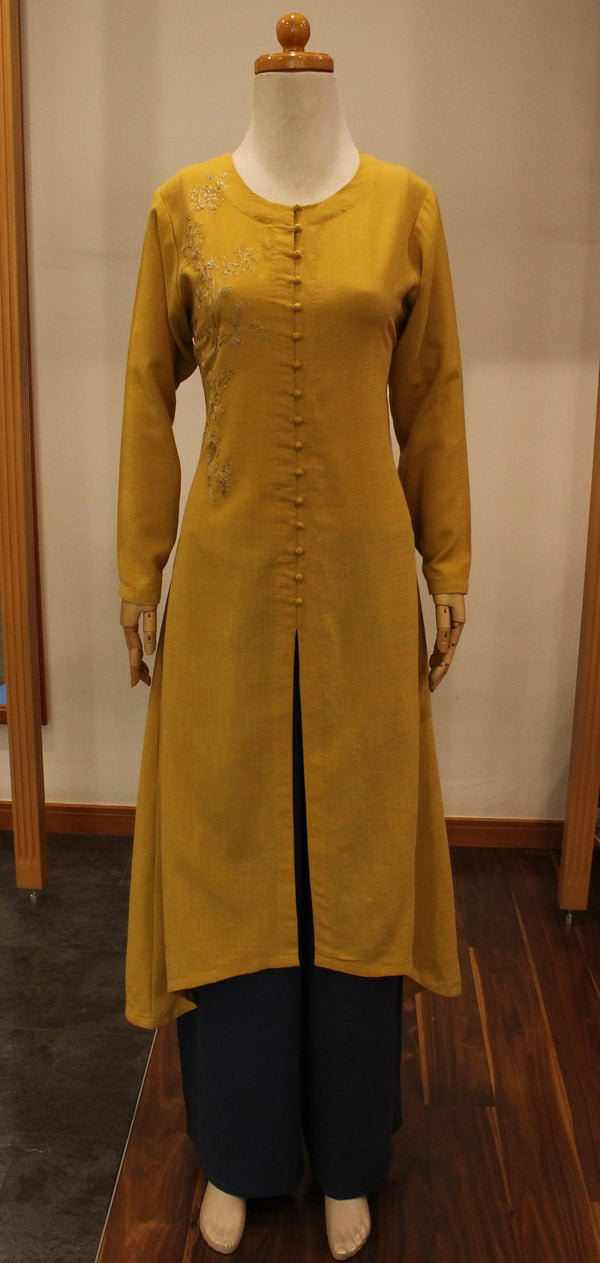 Mustard Navy Trouser Suit W427
