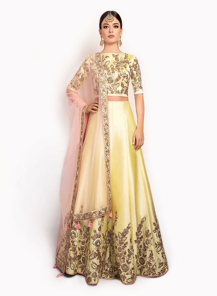 sonascouture - Fine Silk Lengha And High Neck Top BW086
