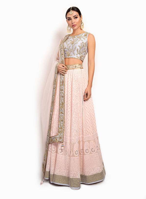 sonascouture - Lucknowi Lengha With Sleeveless Top BW104