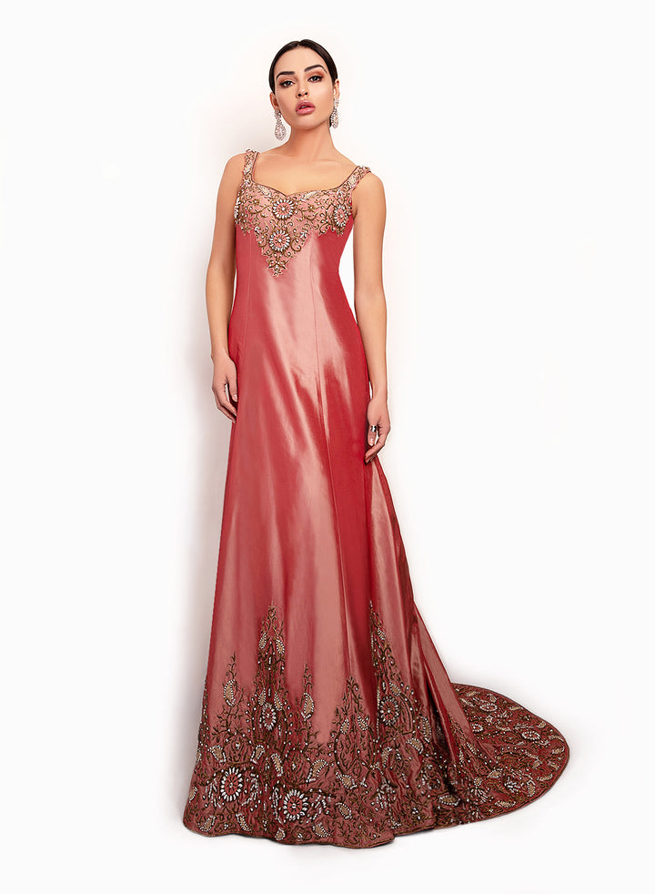 sonascouture - Two-Tone Tafetta Trail Gown GW021