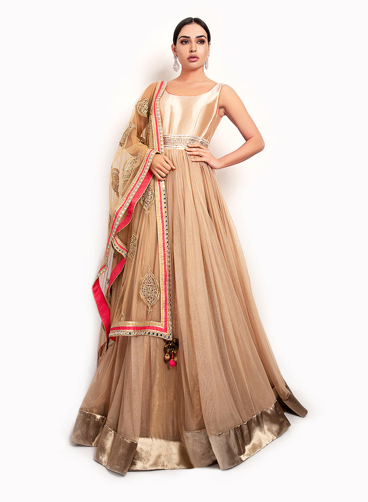 sonascouture - Sleeveless Caramel Gown GW022