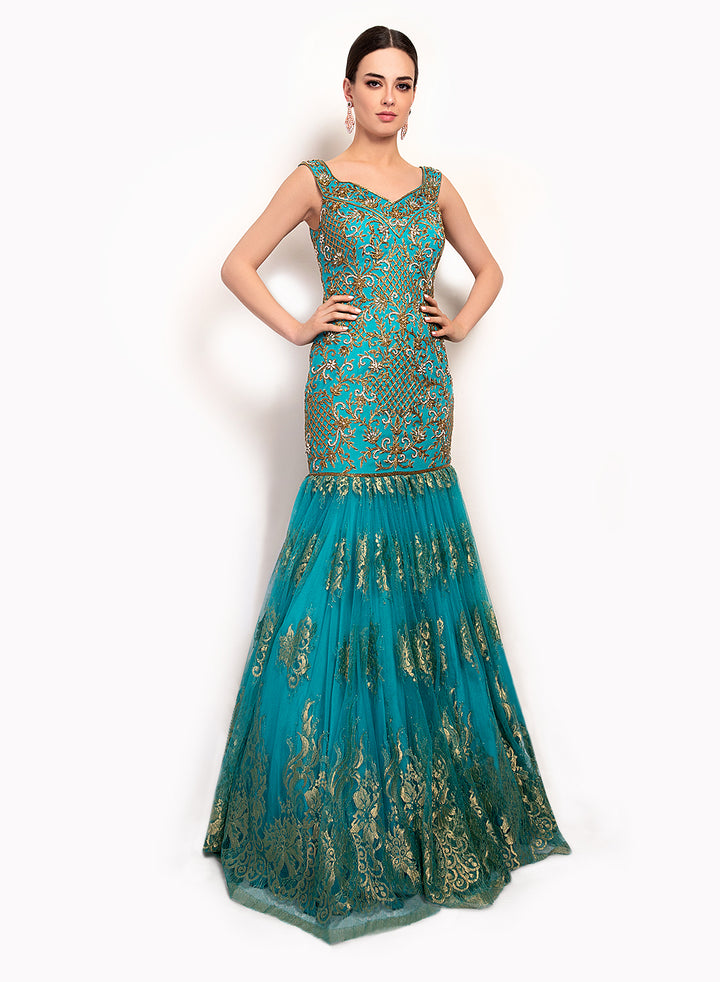 sonascouture - Lace Boat Neck Gown GW026