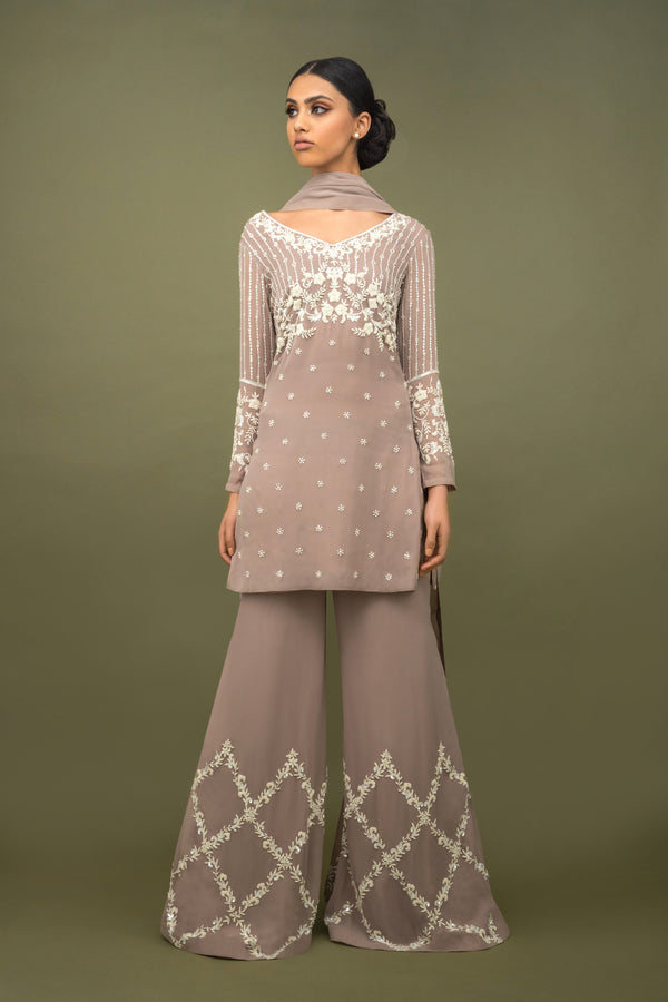 sonascouture - Elegant mauve sharara suit W383