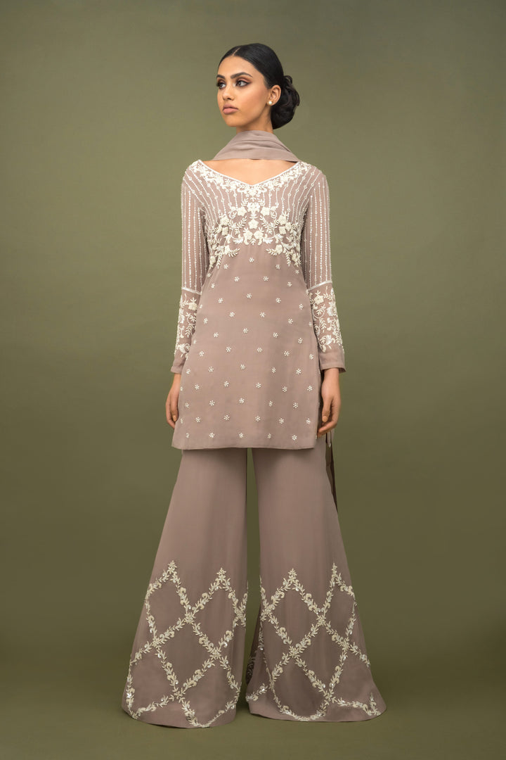 sonascouture - Elegant mauve sharara suit W383