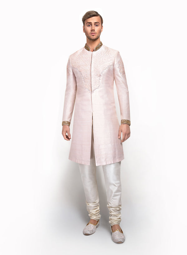 sonascouture - Raw Silk Indo Western Detailed With Quilting MM003