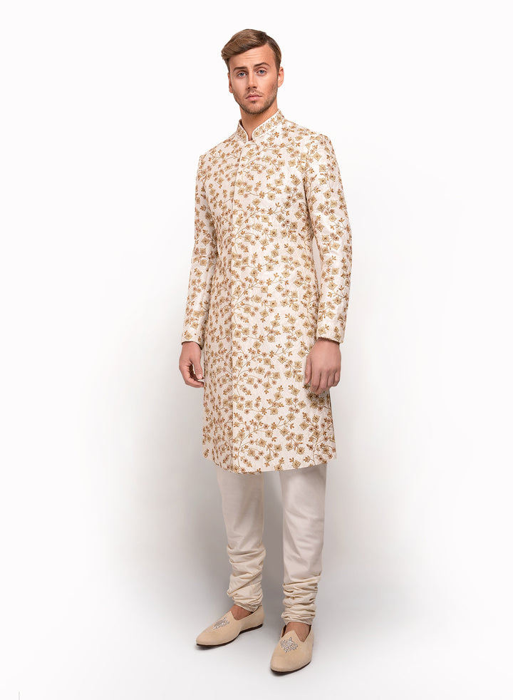 sonascouture - Luxurious Sherwani Fully Detailed With Floral Pattern MM006