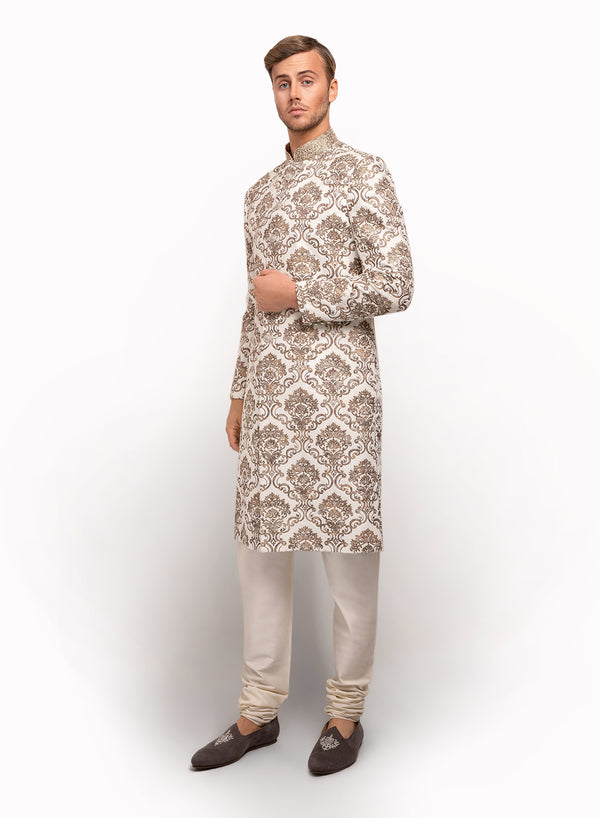 sonascouture - Velvet Look Print Sherwani MM014