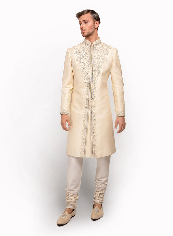 sonascouture - Self-Print Brocade Sherwani MM018