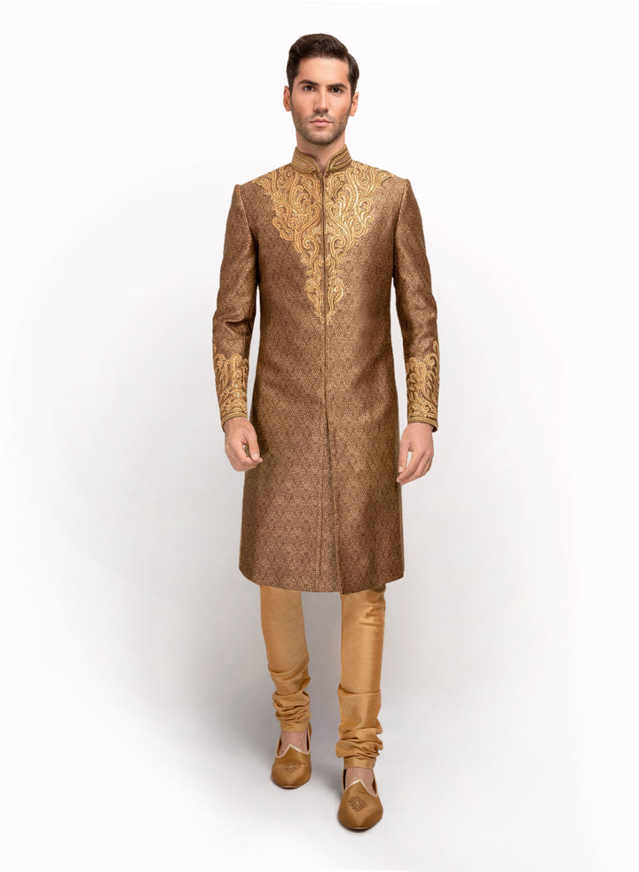 sonascouture - Regal Look Silk Brocade Sherwani MM030