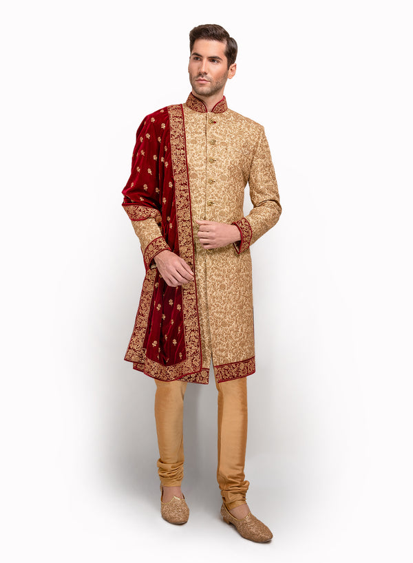 sonascouture - Brocade And Velvet Sherwani MM039