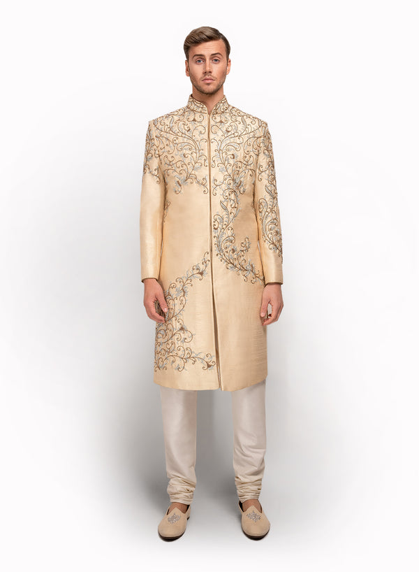 sonascouture - Sherwani Detailed With Unusual Placement Of Embroidery MM059