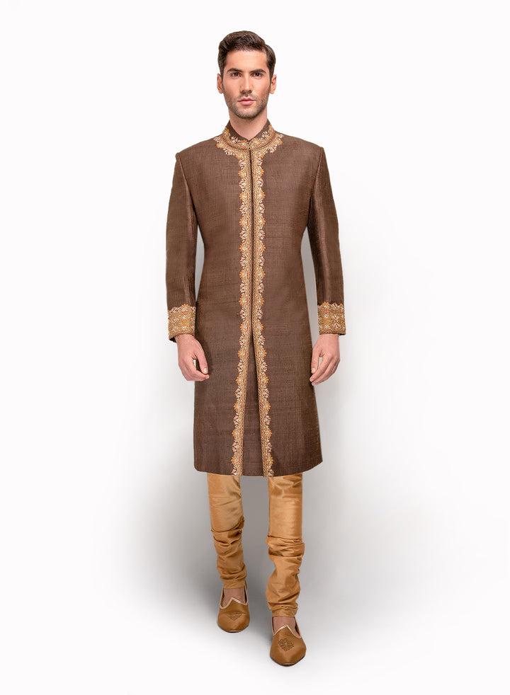 sonascouture - Pintex Sherwani With Gold Embroidery MM094