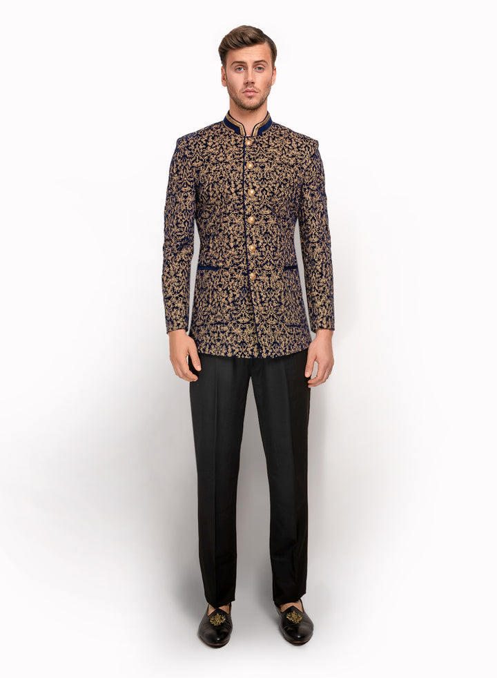 sonascouture - Nehru Style Jacket In Velvet MM097