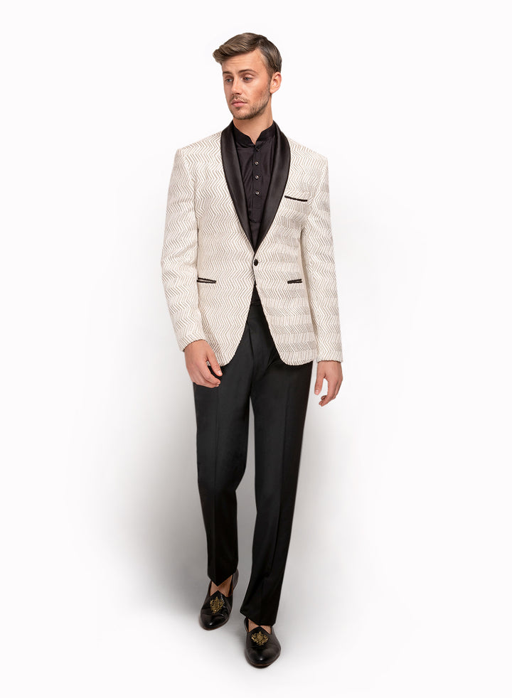 sonascouture - White Tuxedo Style Suit MM101