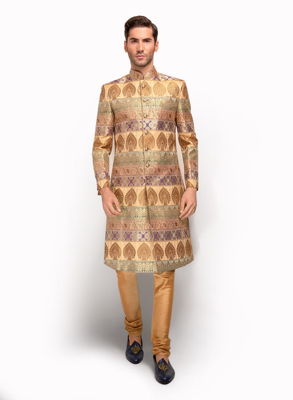 sonascouture - Brocade Sherwani In Multi Tones MM104