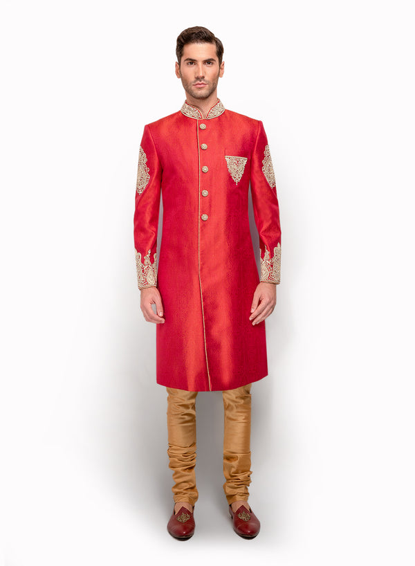 sonascouture - Self Print Brocade Sherwani MM111