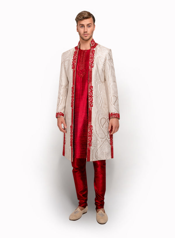 sonascouture - Open Cut Sherwani MM115