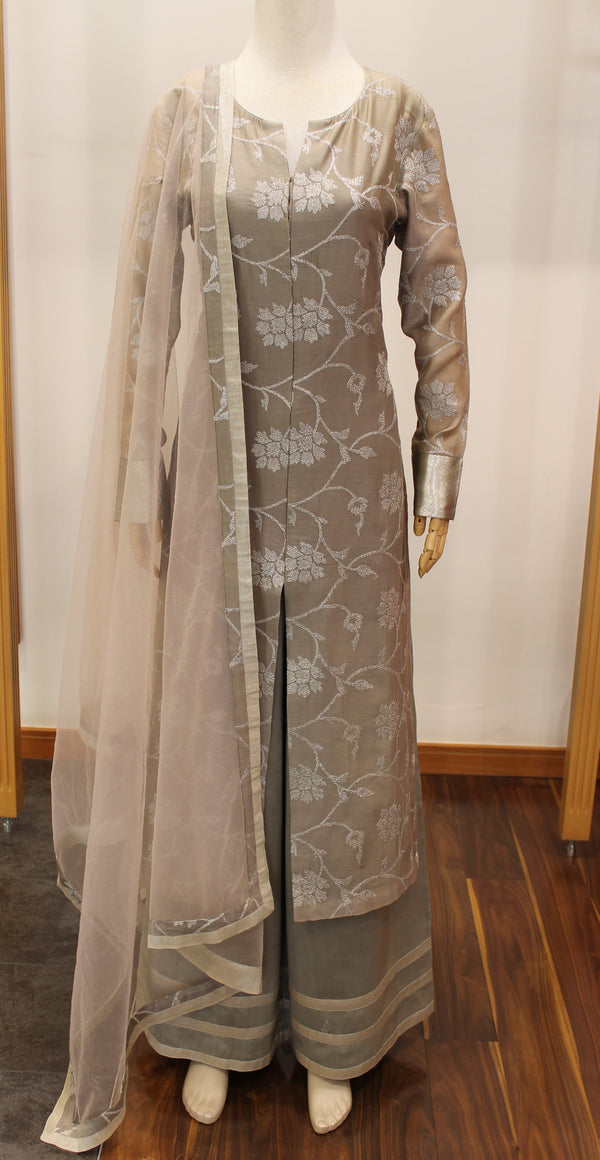 Grey Pallazo Suit W415