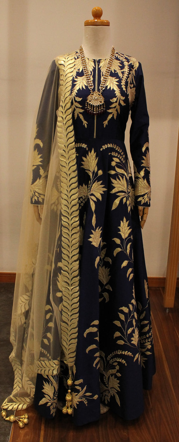 Royal Blue Anarkali Gown W442