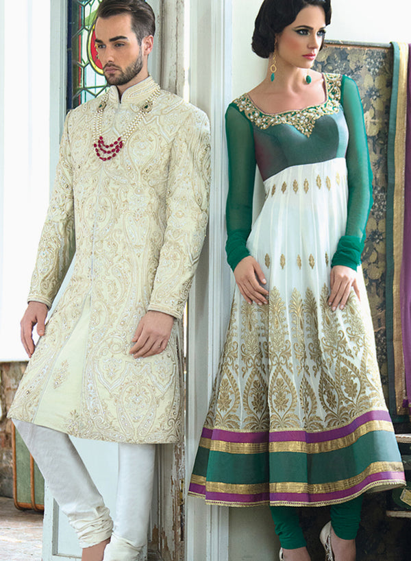 sonascouture - Dark Ivory Sherwani M299