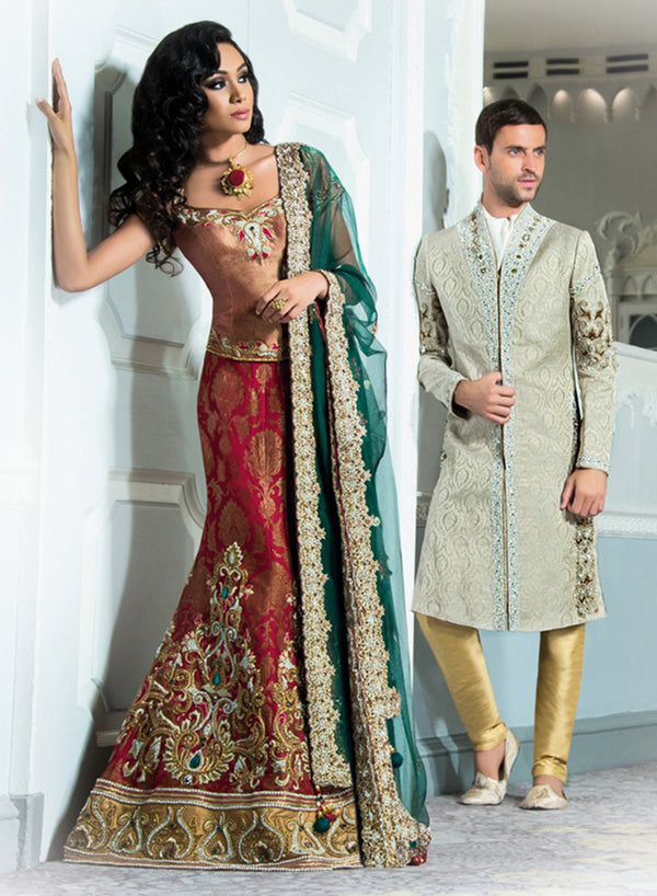 sonascouture - Light Grey Sherwani M301