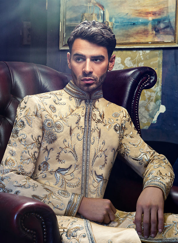 sonascouture - Gold Sherwani M312