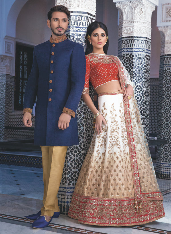 sonascouture - Navy Sherwani M349