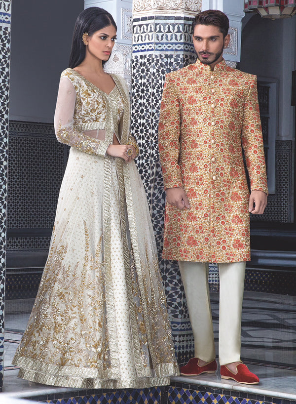 sonascouture - Modern Floral Sherwani M351