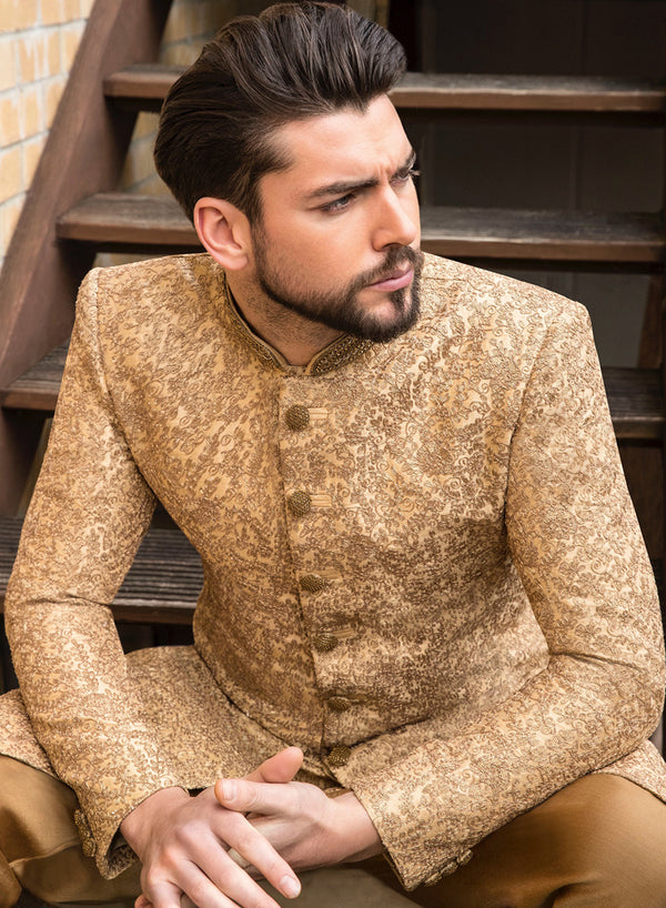 sonascouture - Gold Sherwani M357