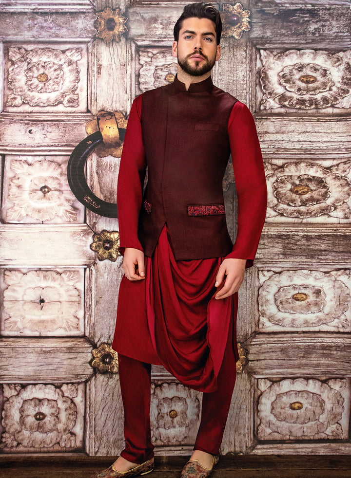 sonascouture - Stylish Waistcost Kurta Pyjama M358