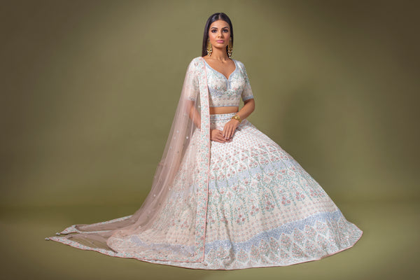 White Threadwork Bridal W395