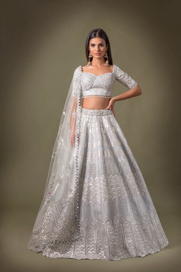 Modern Ice Blue Lengha W397