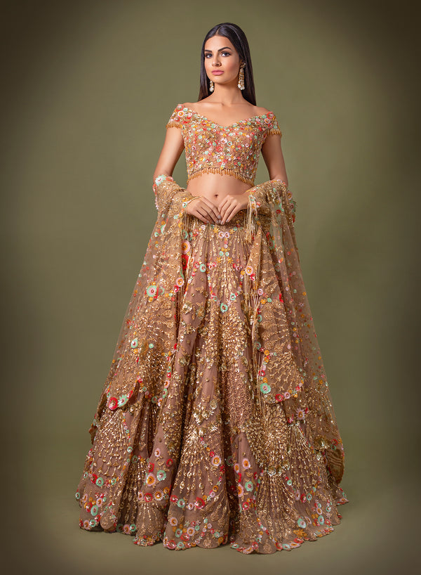 Caramel Off Shoulder Bridal W407