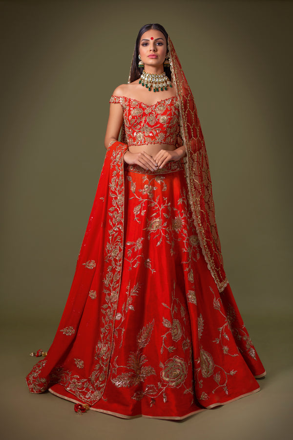 Red Boatneck Bridal W401