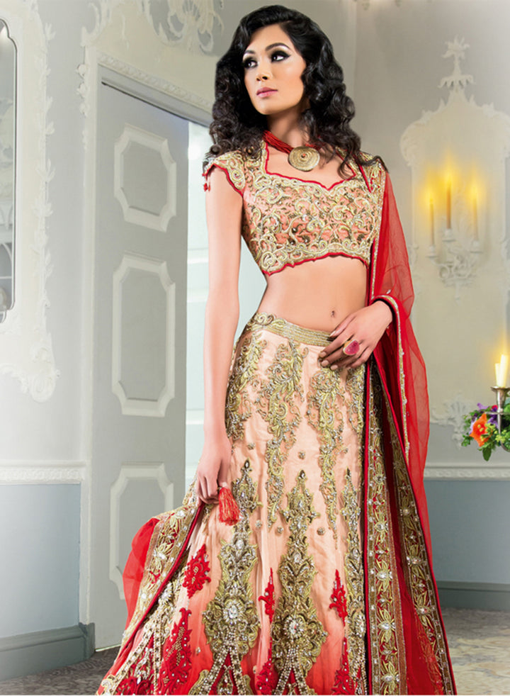 sonascouture - Exclusive Peach and Red Bridal W198