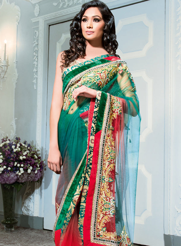 sonascouture - Classic Net Sari W218