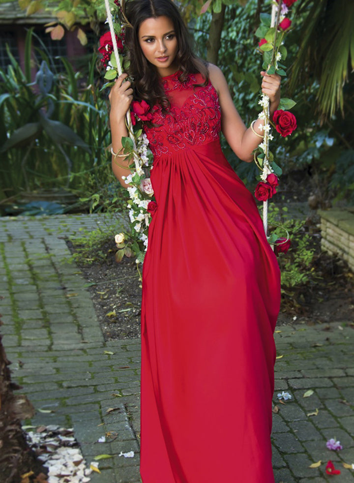 sonascouture - Elegant Red Swarovski Gown W275