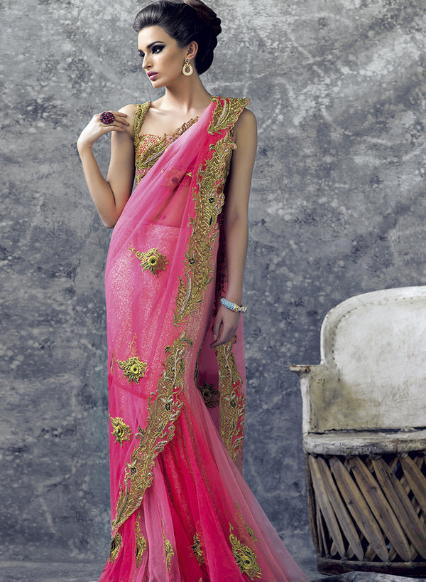 sonascouture - Stunning Neon Pink Saree W295