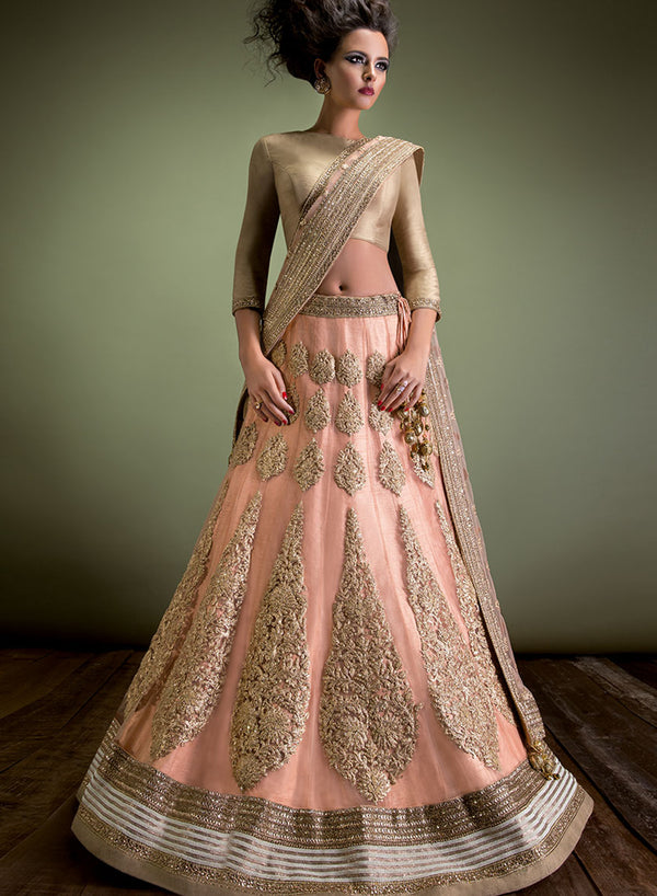 sonascouture - Peach And Gold Bridal W300