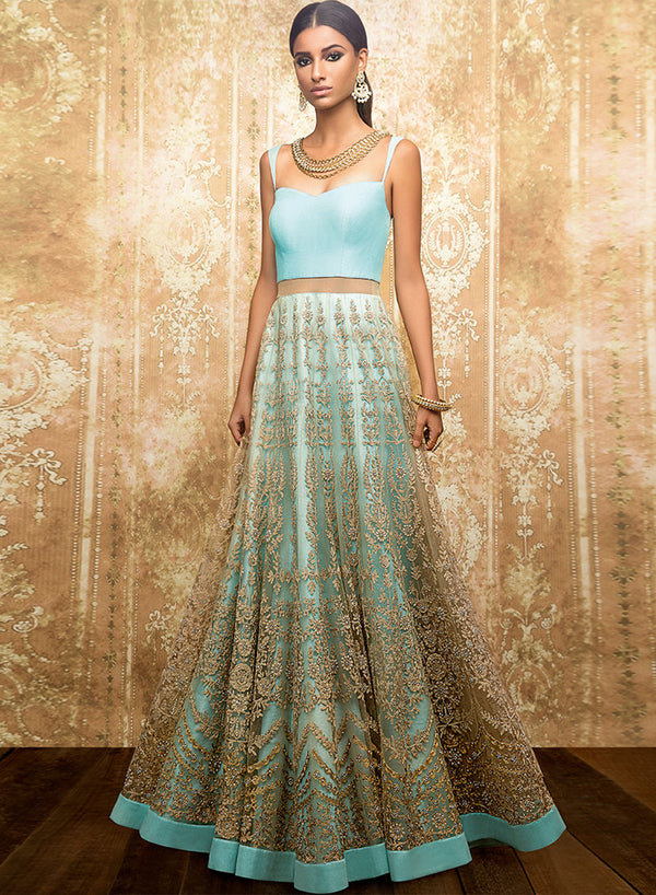 sonascouture - Aqua Blue Gown W306