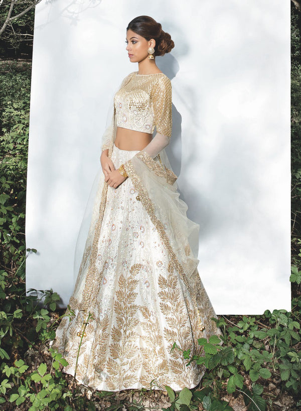 sonascouture - Contemporary Detailed Ivory Bridal W336