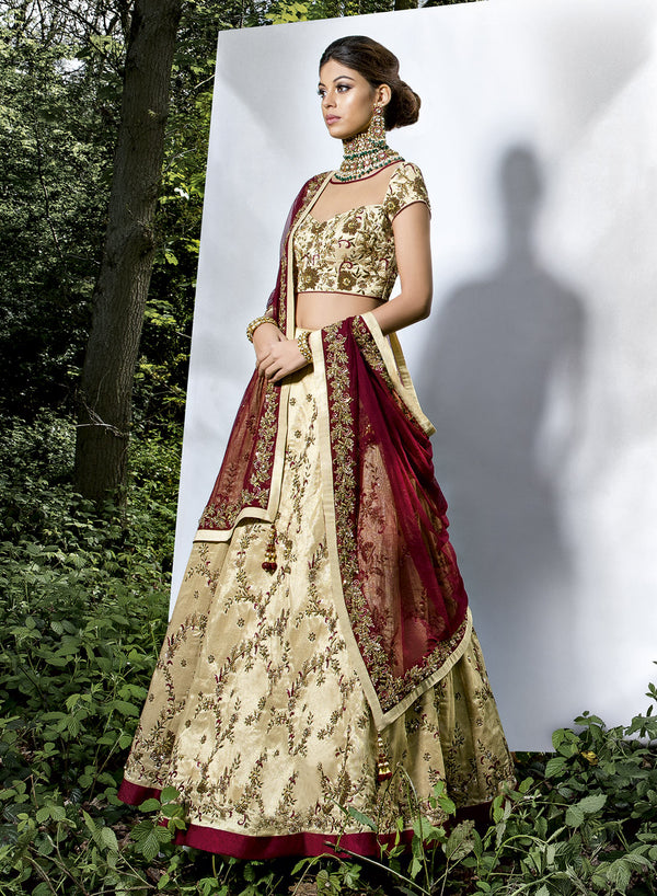 sonascouture - Gold Maroon Bridal W341