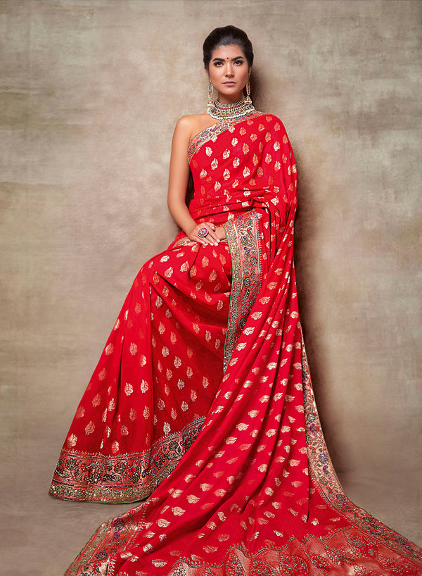 sonascouture - Red Silk Saree W384