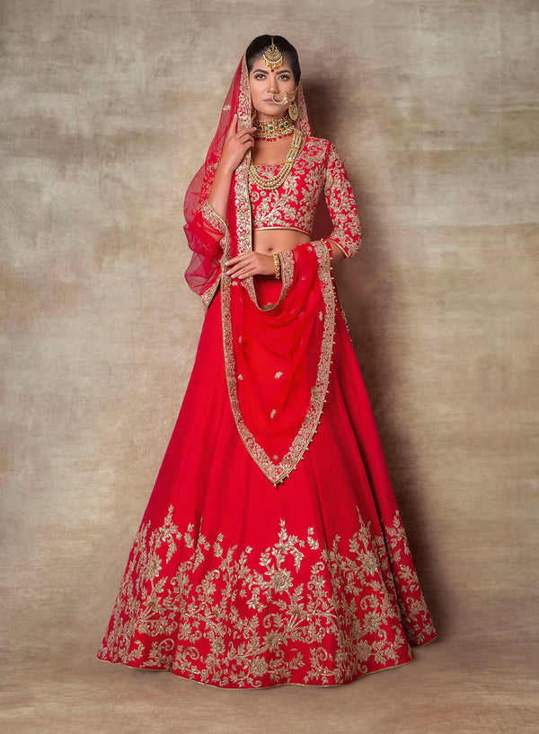 sonascouture - Traditional Red Lengha W394