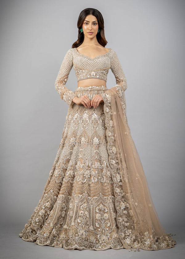 Gold Pearl Bridal Lehenga W453