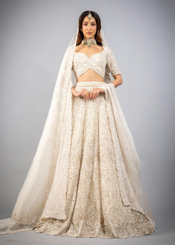 Ivory Wedding Bridal Lehenga W455