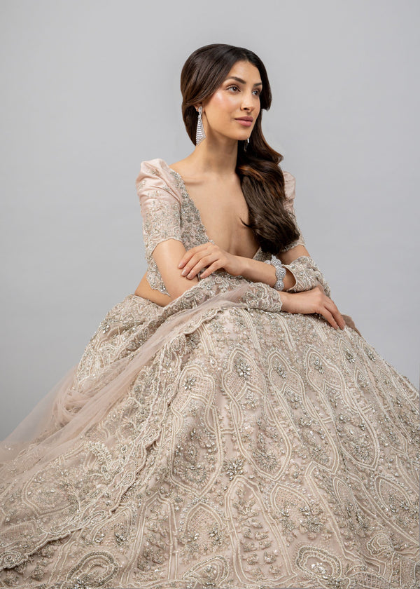 Puff Sleeve Crystalised Lehenga W456